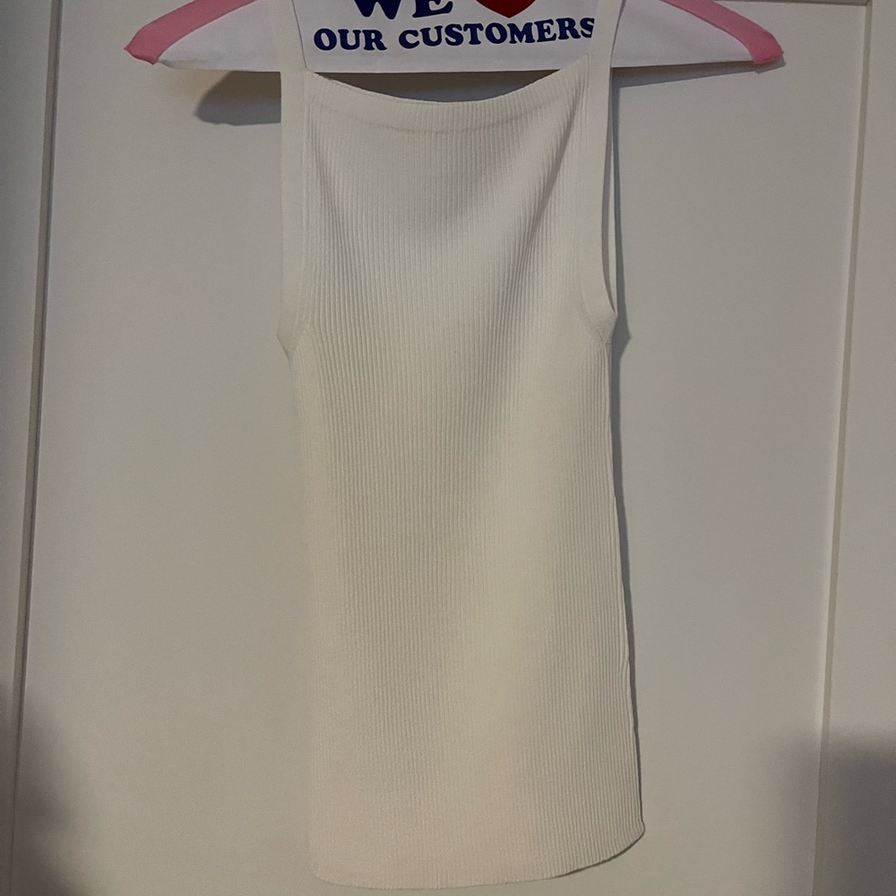 Brandon Maxwell white Ribbed Tank Top